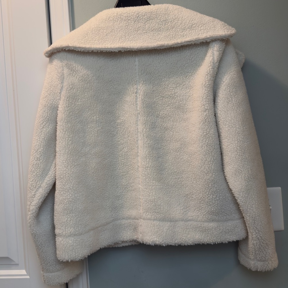 Banana Republic Ivory Sherpa Jacket Size L - Picture 4 of 6